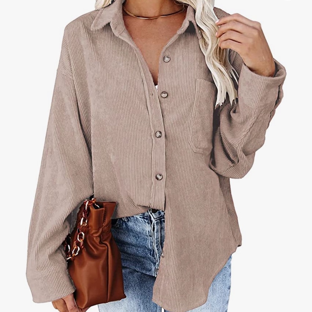 Taupe Corduroy Shacket